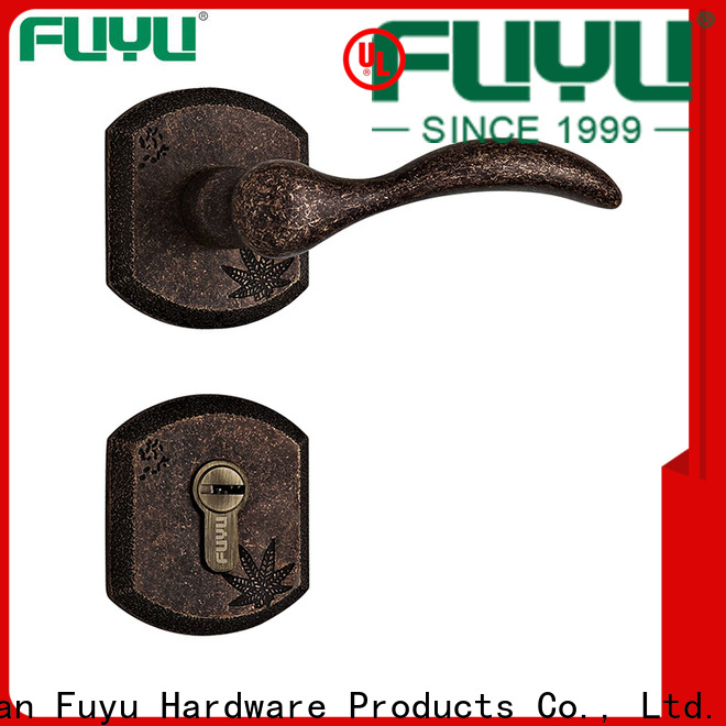 FUYU plain bronze door lock factory for mall