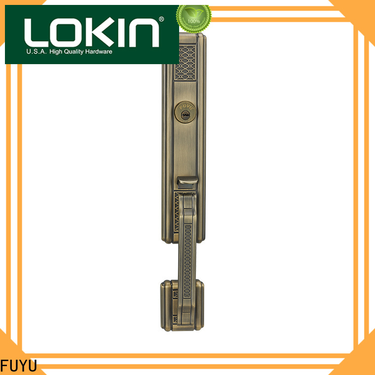 FUYU plain double door slide lock with latch for indoor