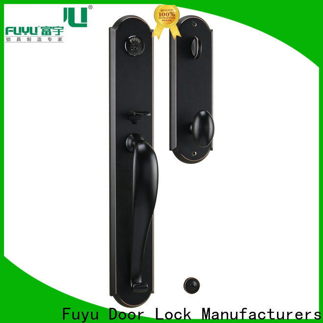 FUYU custom zinc alloy grip handle door lock with latch for shop