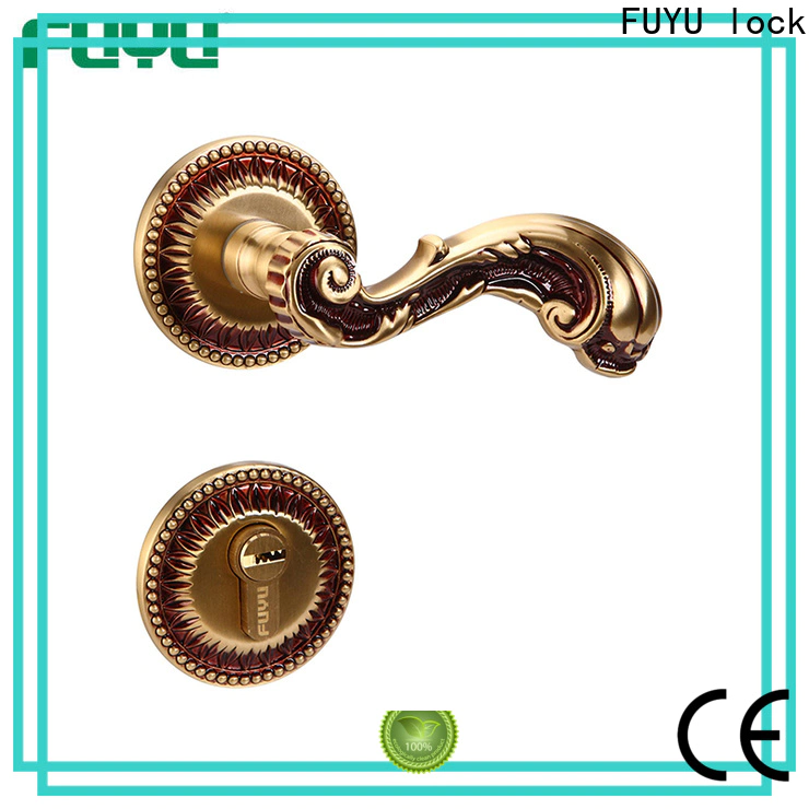 FUYU lock gold door handles for sale for entry door