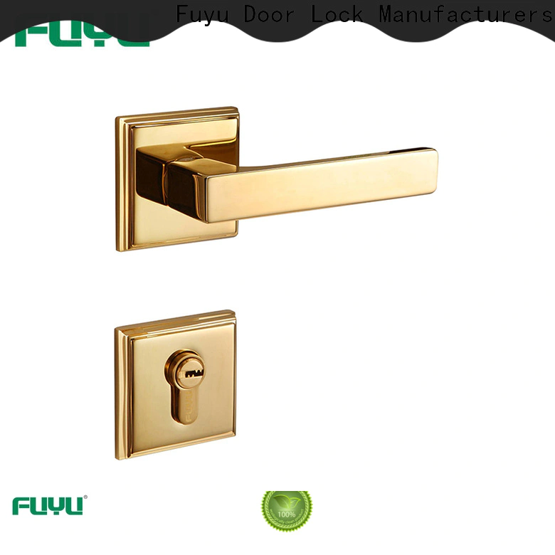 FUYU lock external brass bathroom door handles with lock factory for home
