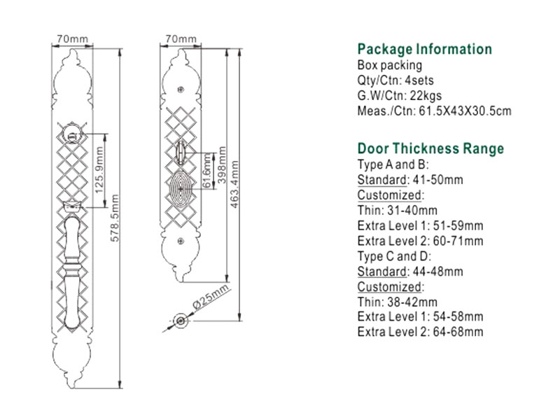 FUYU quality zinc alloy handle door lock on sale for mall-13