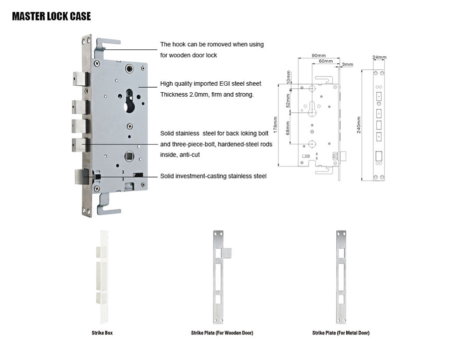 FUYU grip handle door lock manufacturer for mall-3