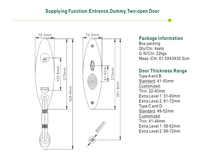 FUYU quality bathroom door handle with lock with latch for entry door-12