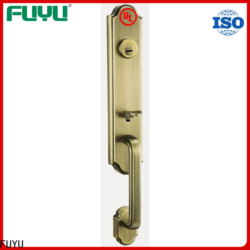 FUYU mortise bathroom door handle with lock on sale for indoor