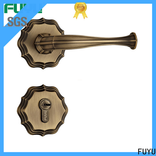 FUYU quality brass door knob with lock on sale for mall