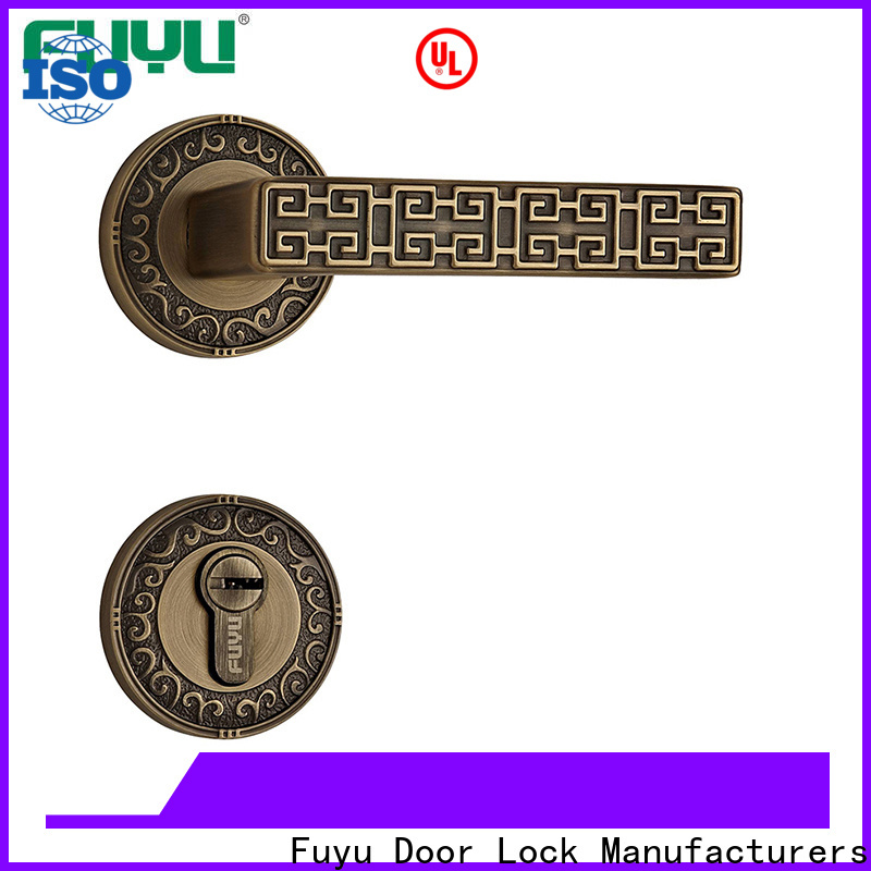 durable brass door locks and handles entrance with latch for shop