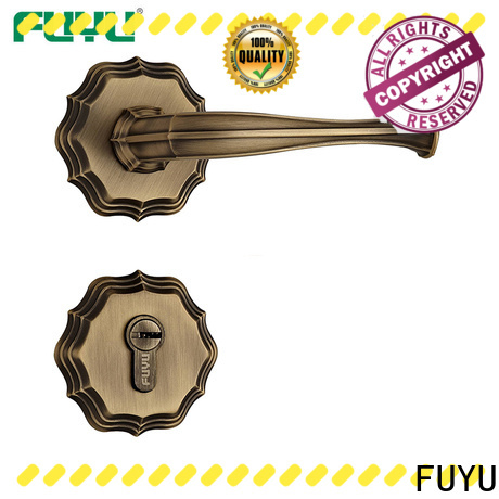 FUYU finish brass bathroom door handles with lock on sale for home