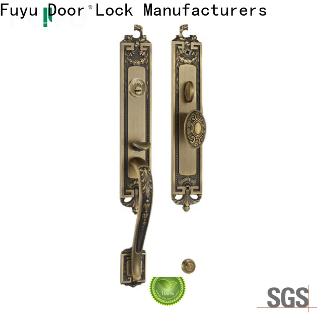 FUYU high -tech brass bathroom door handles with lock on sale for residential