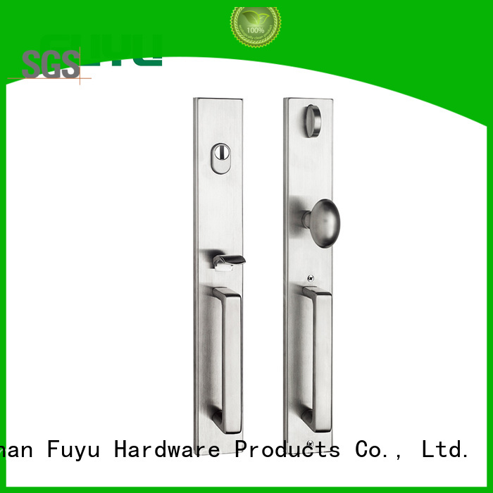 FUYU double stainless steel handle door locks extremely security for shop