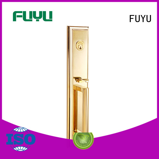 FUYU brass door knob with lock with latch for shop