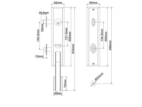 FUYU look zinc alloy door lock for wood door with latch for entry door-2