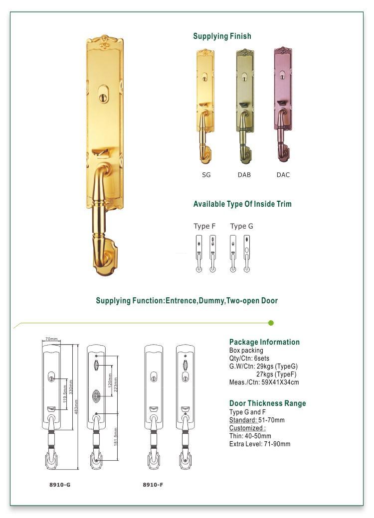 FUYU custom zinc alloy handle door lock on sale for shop