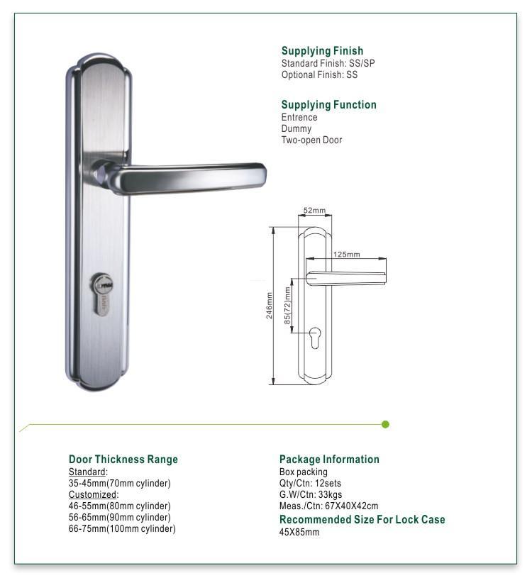 FUYU panel lever handle door lock extremely security for entry door