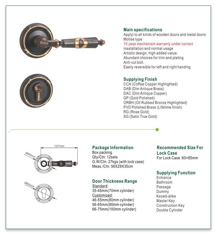 FUYU rose handle lock supplier for mall-1