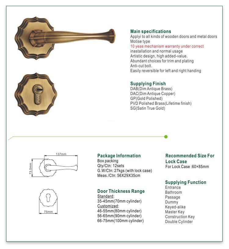FUYU entrance best residential locksets manufacturers for wooden door