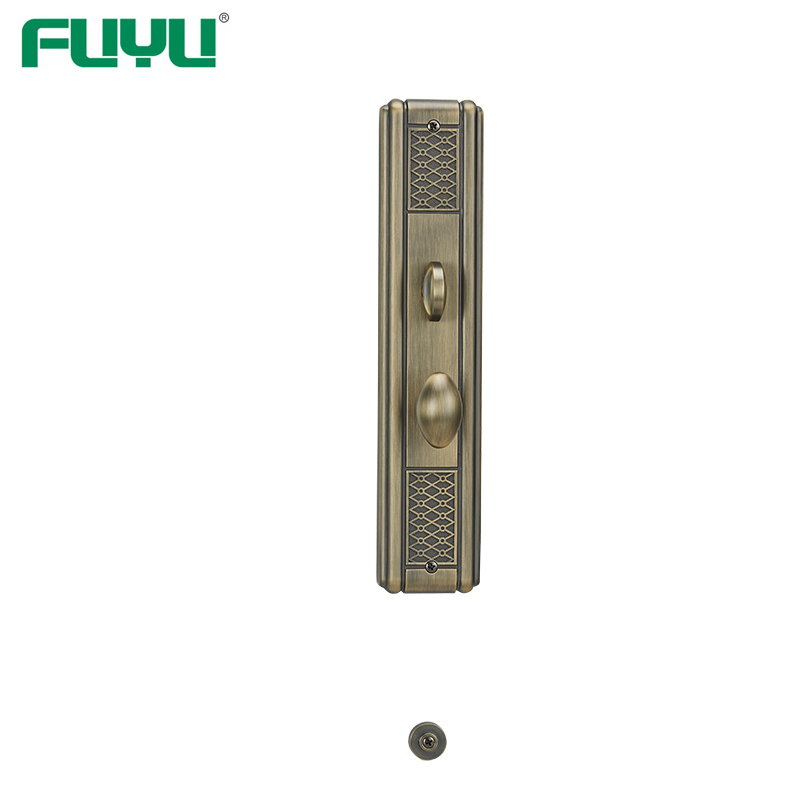 Zinc Long Plate External Wood Iron Gate Lock Mortise Entry Set With American Profile Cylinder