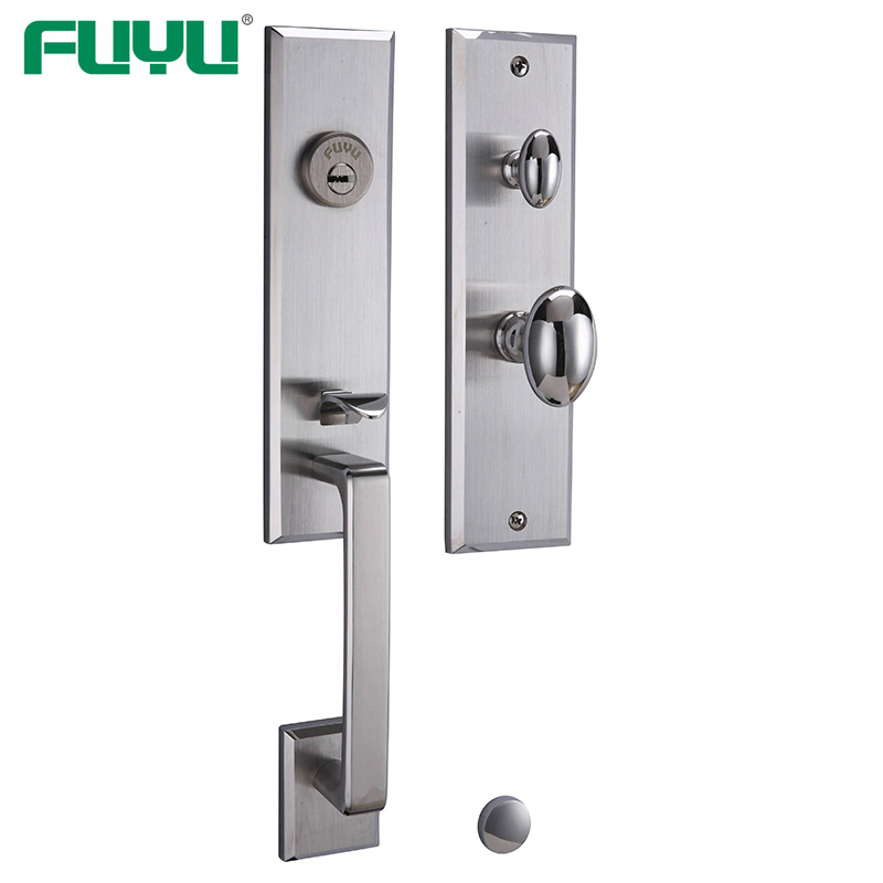 SS 304 grip handle mortise handle lock complete set for wooden door