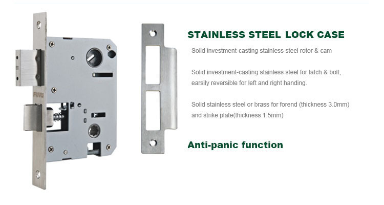 FUYU locks stainless steel security door lock with international standard for wooden door
