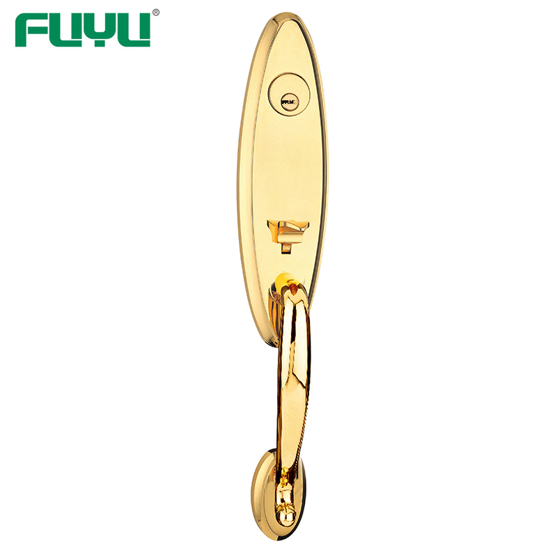 Luxury design heavy duty zinc alloy black grip handle gate door lock for two open door-FUYU lock-img