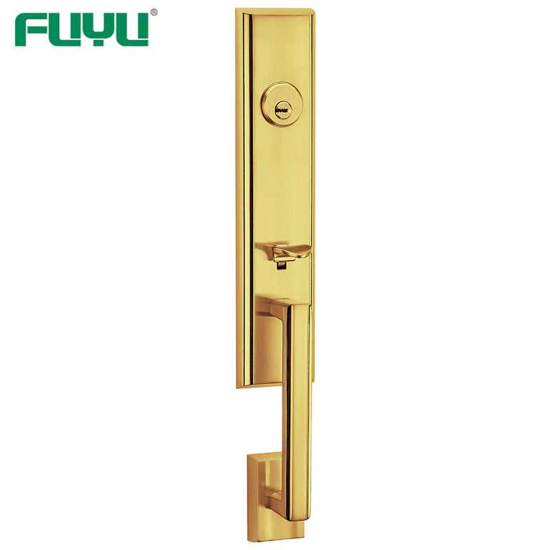 Antique brass grip handle door lock
