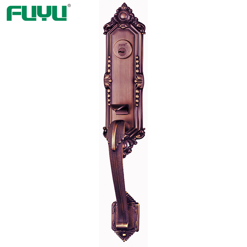 Zinc alloy antique door handles cylinder lock with latch