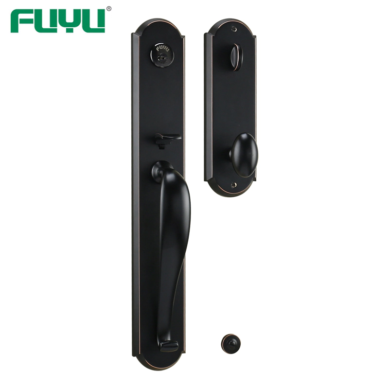 Latest design heavy duty zinc alloy black grip handle gate door lock for main door