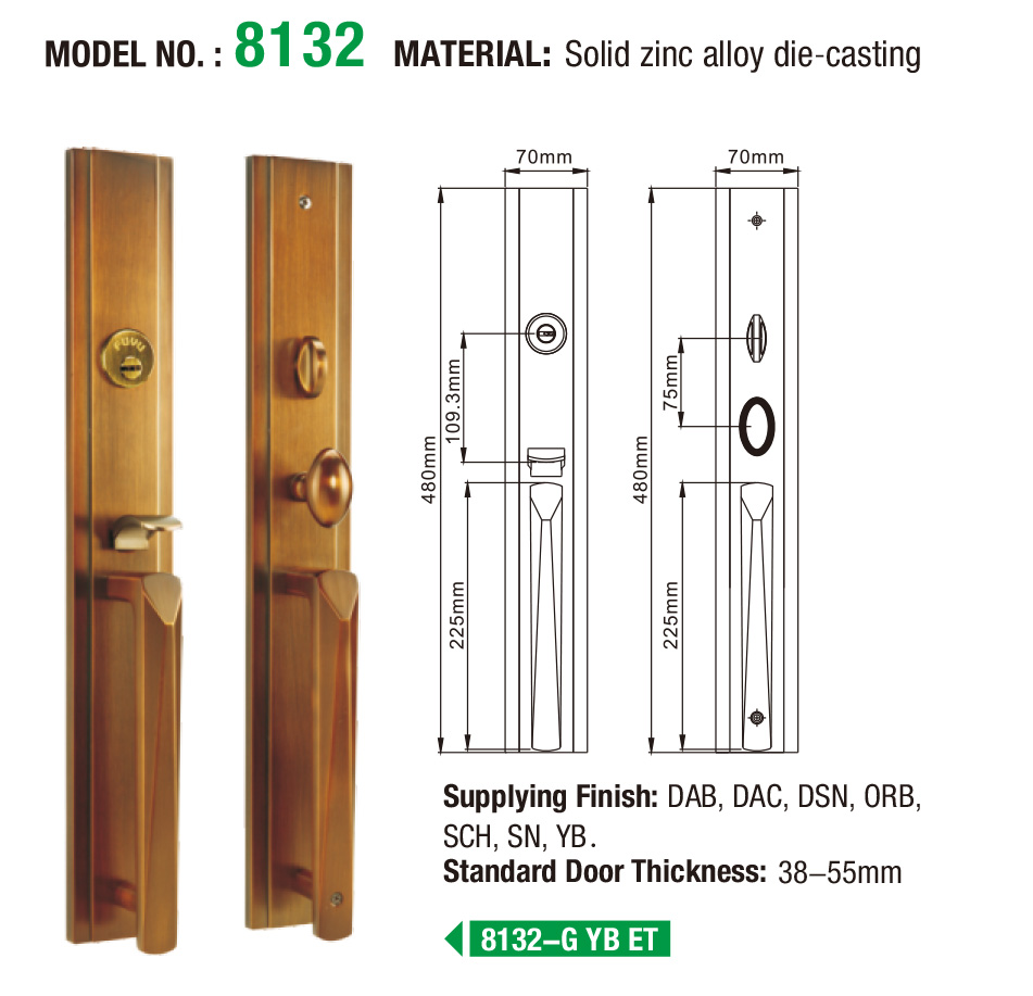 FUYU plated mortise lock on sale for residential-5