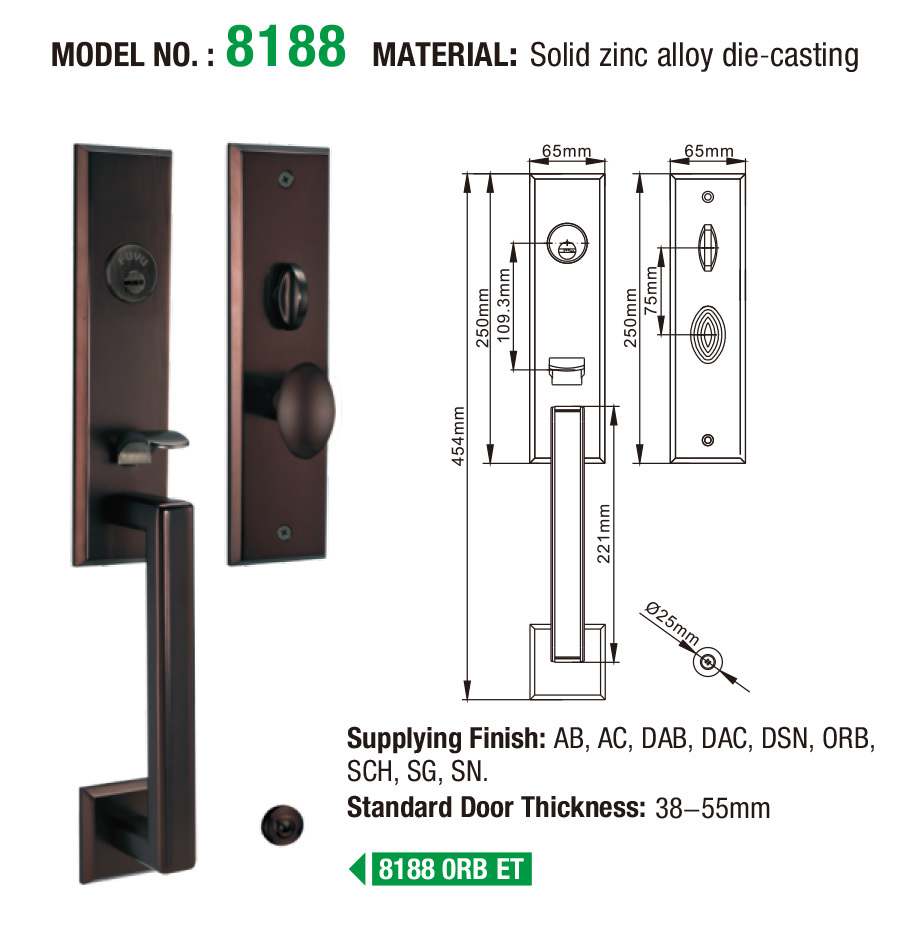 FUYU quality handle door lock supplier for home