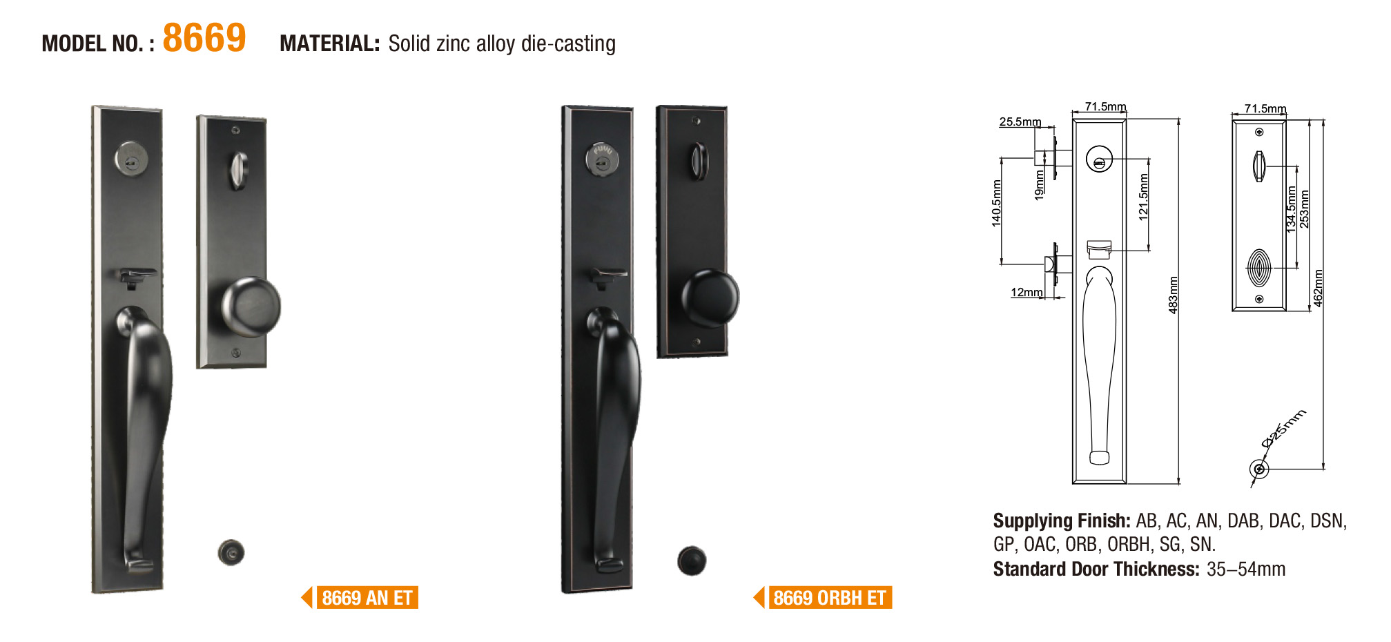 FUYU usa zinc alloy mortise door lock on sale for entry door-6