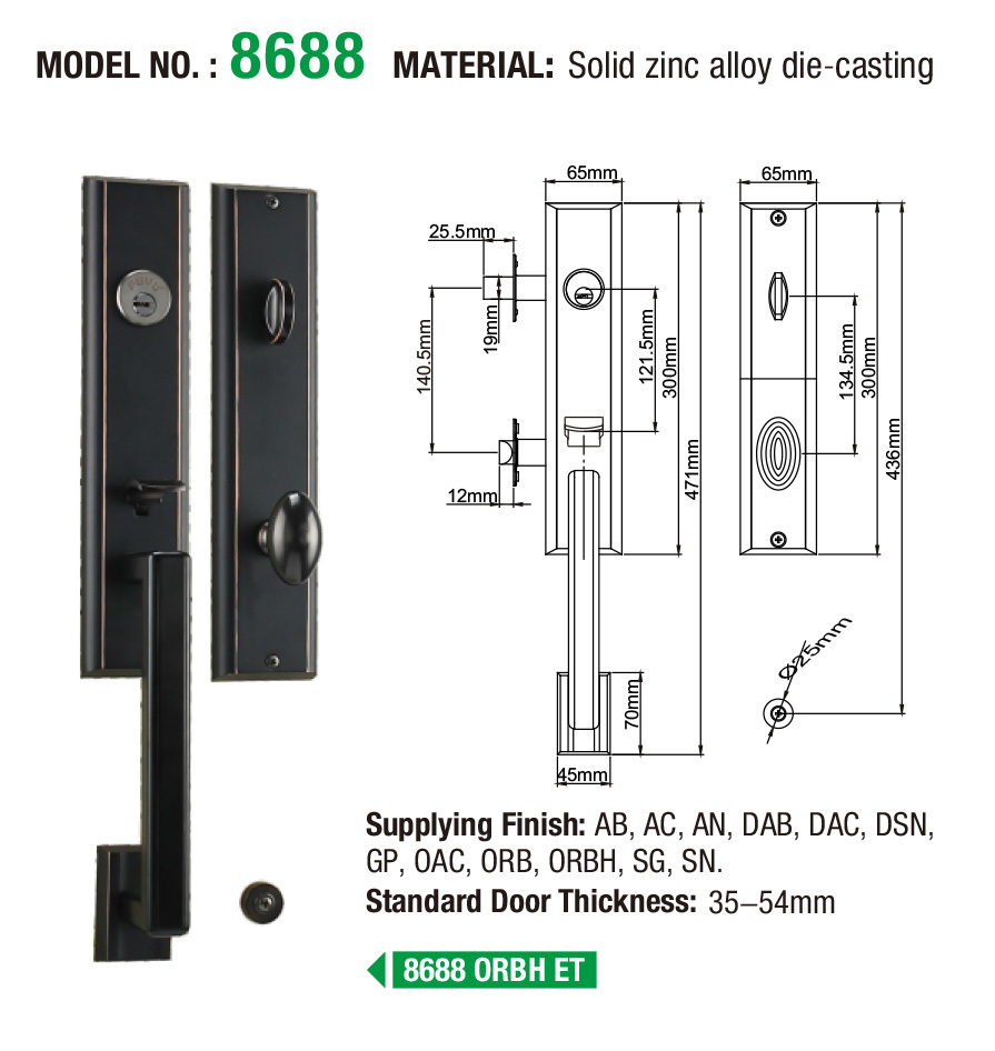 FUYU luxury zinc alloy door lock for wooden door meet your demands for entry door