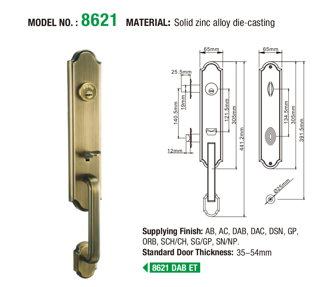 high security zinc alloy door lock for metal door material with latch for entry door-6