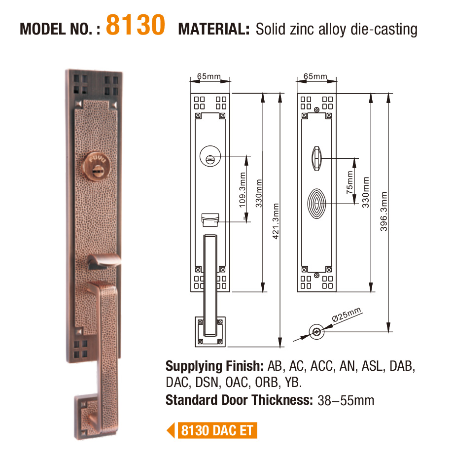 FUYU quality zinc alloy mortise handle door lock on sale for shop-5