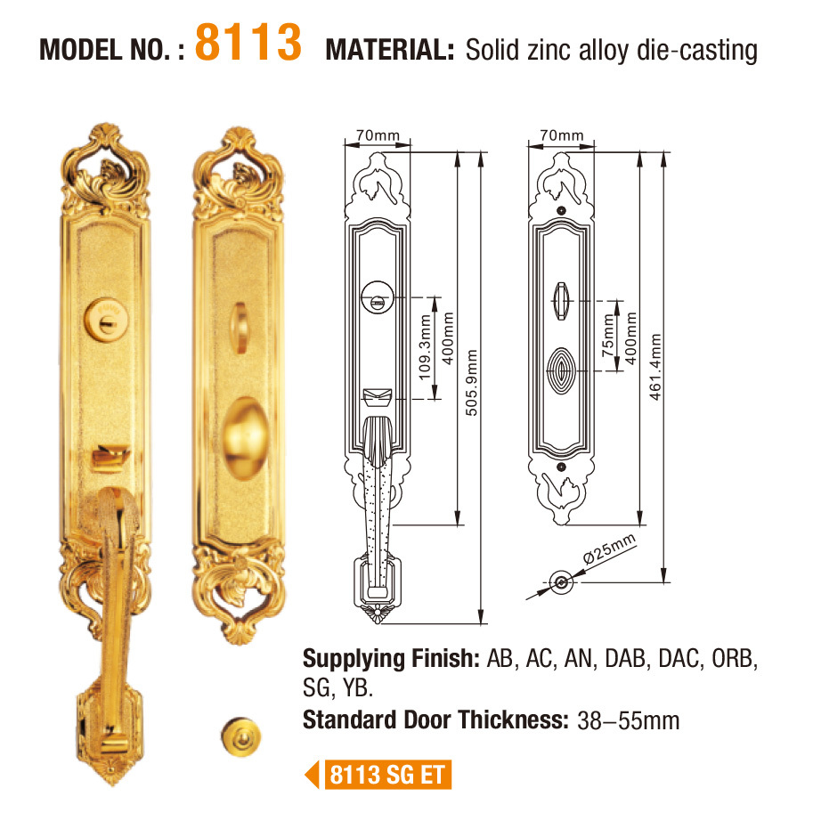 FUYU grip handle door lock manufacturer for wooden door