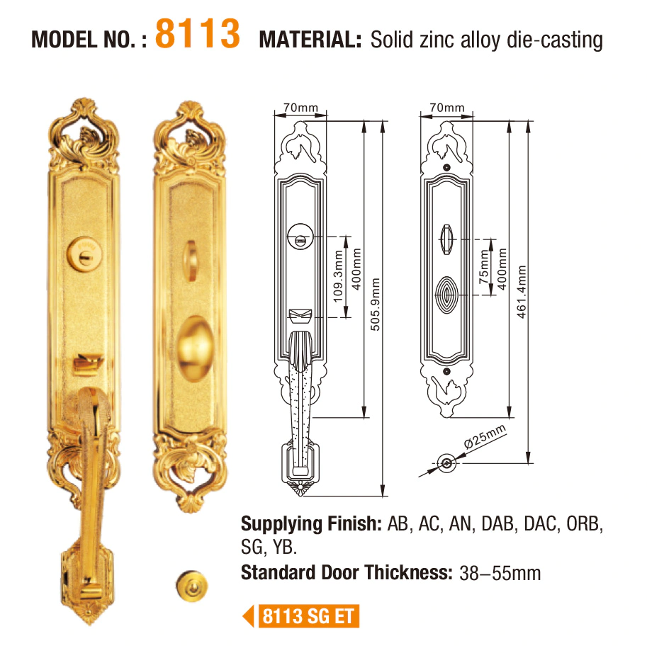 FUYU multipoint lock supplier for wooden door
