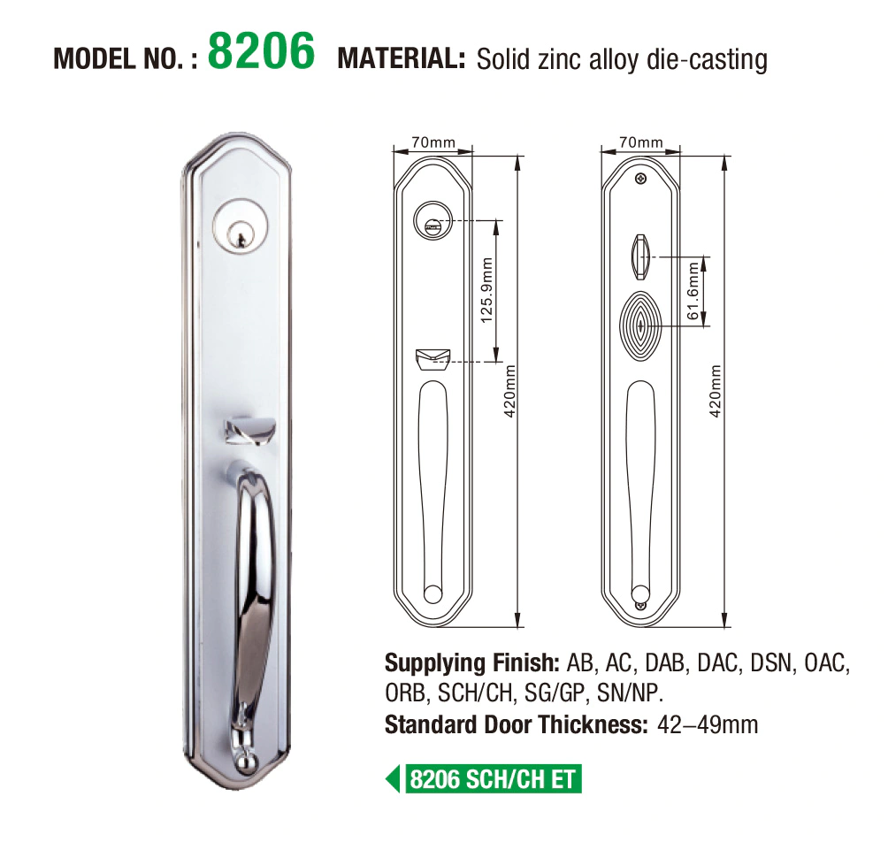 online anti-theft zinc alloy door lock residence with latch for shop