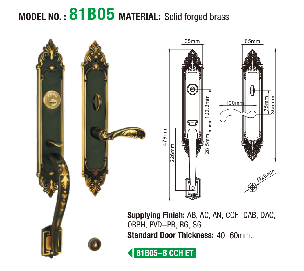 FUYU main brass door locks and handles on sale for wooden door-5
