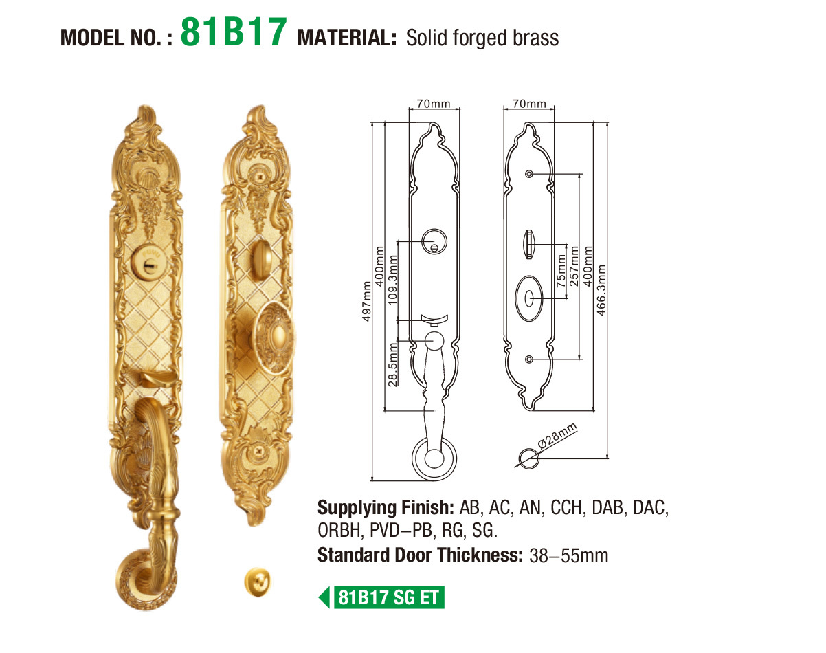 FUYU products brass front door locks meet your demands for wooden door
