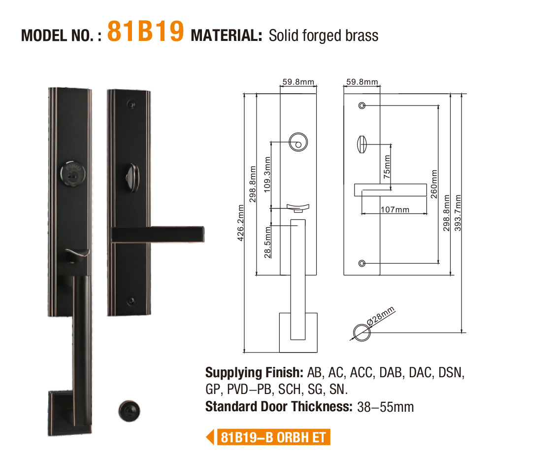 custom handle door lock manufacturer for entry door-5