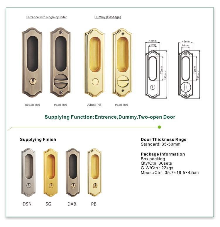 FUYU aluminium sliding door locks for sale for entry door