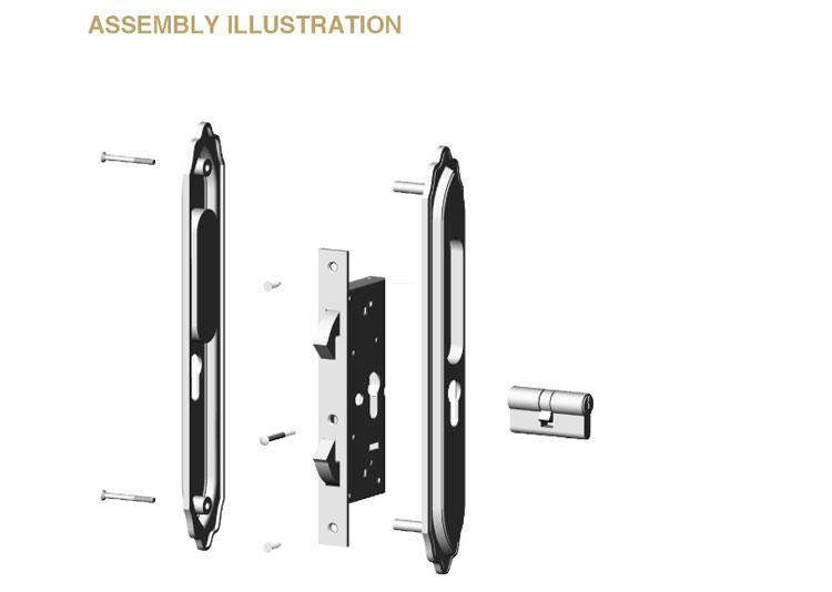 FUYU high security zinc alloy grip handle door lock on sale for mall