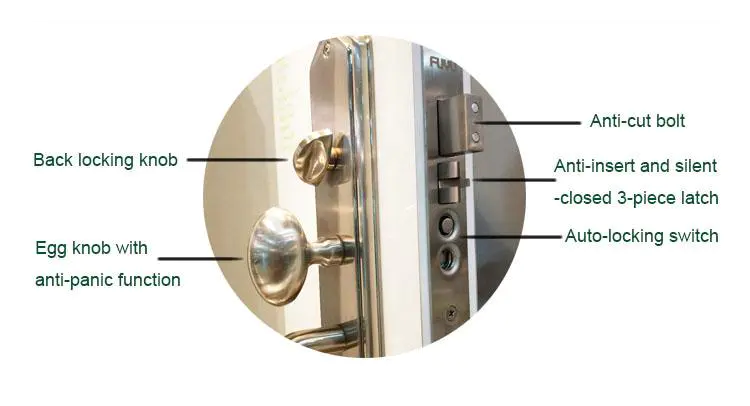 FUYU high security front door inside lock company for wooden door
