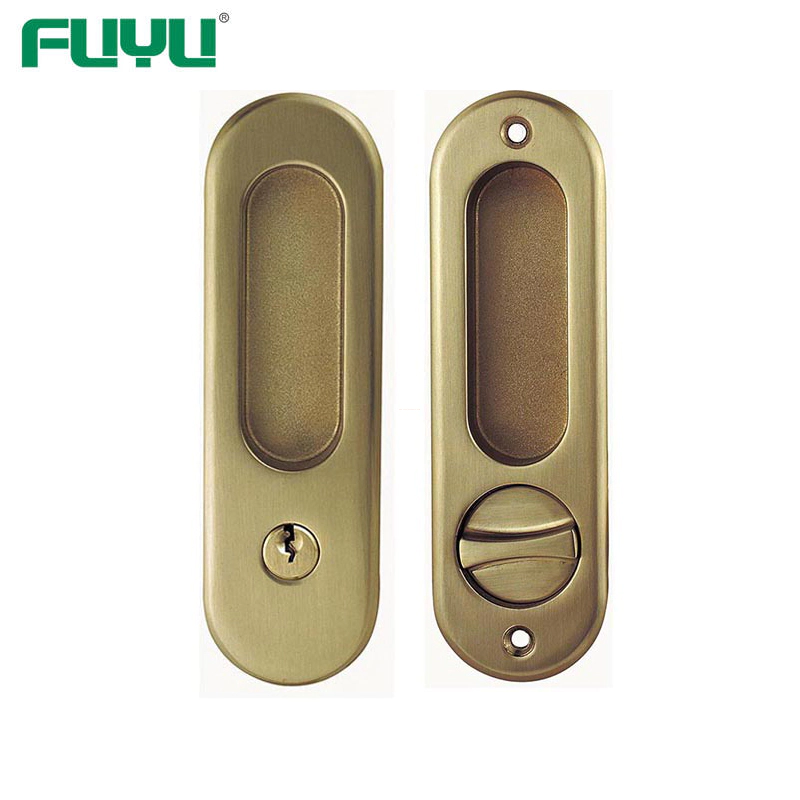 Zinc alloy sliding door lock with hook and key