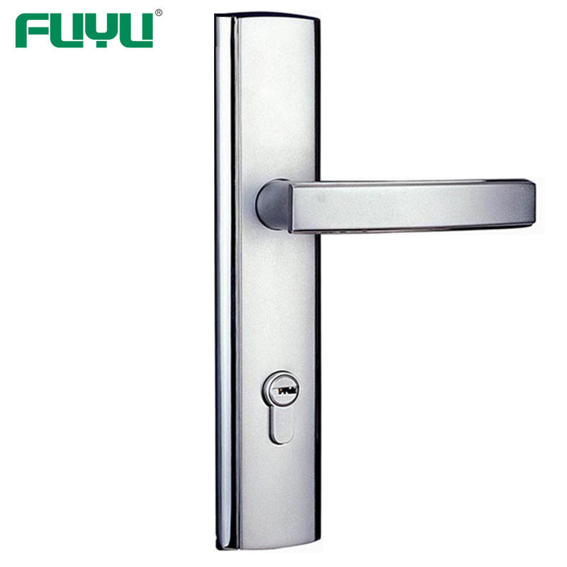 Chrome finish handle door lock
