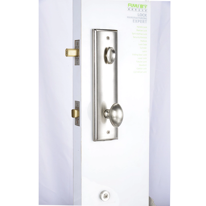 Easy to install tubular security door handle lock for wooden door