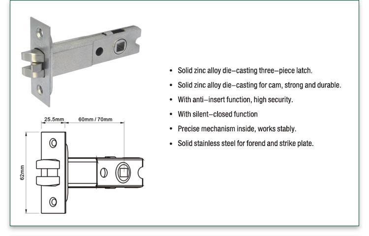 FUYU branded zinc alloy mortise handle door lock meet your demands for indoor