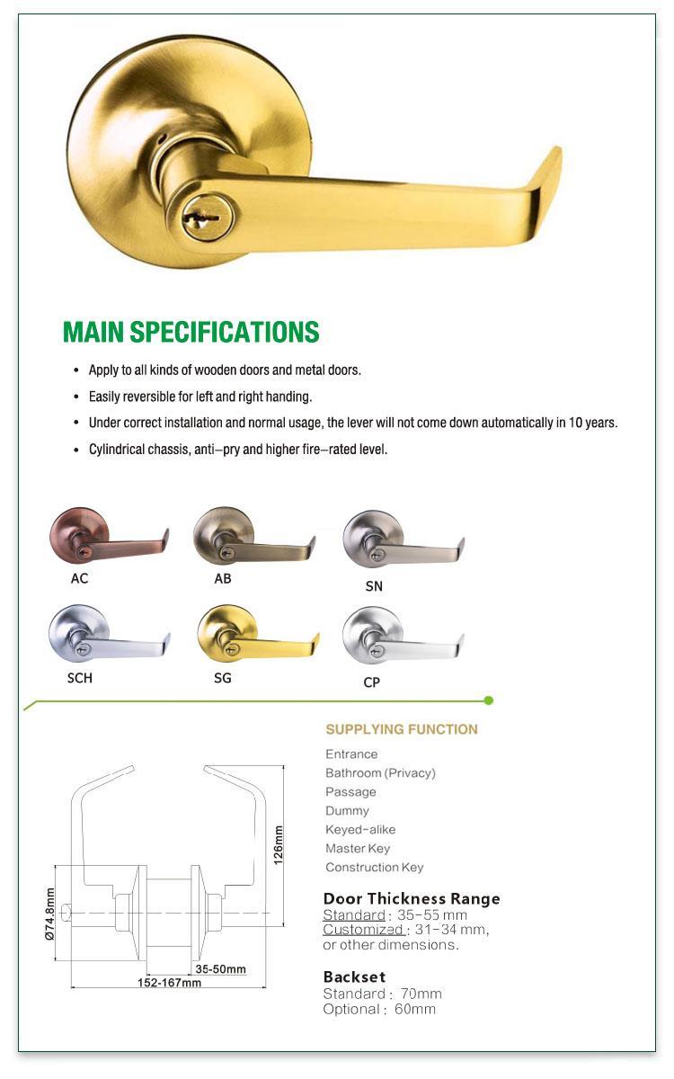FUYU custom cylindrical lever locks on sale for wooden door