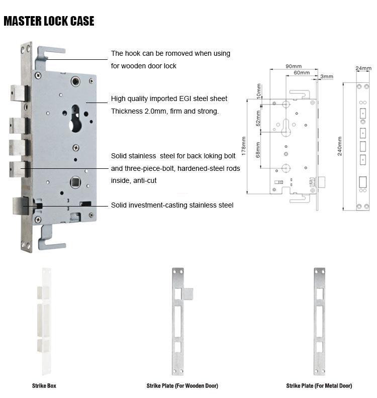 FUYU quality door lock design with latch for mall