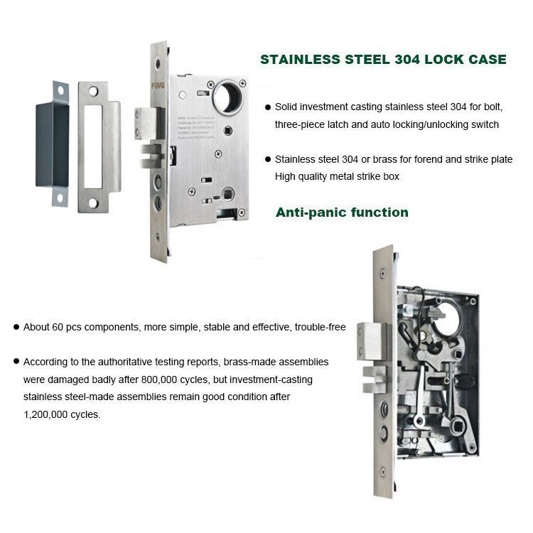 FUYU two stainless steel handle door locks extremely security for shop