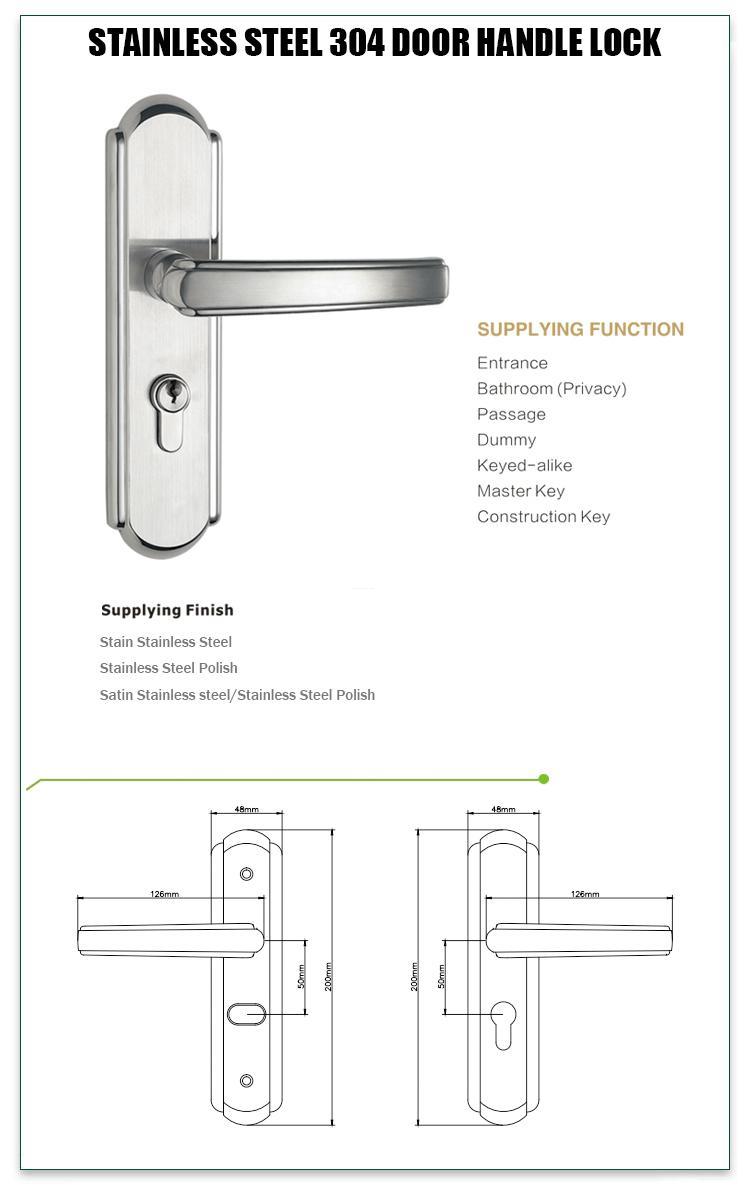 FUYU security stainless steel handle door locks on sale for residential